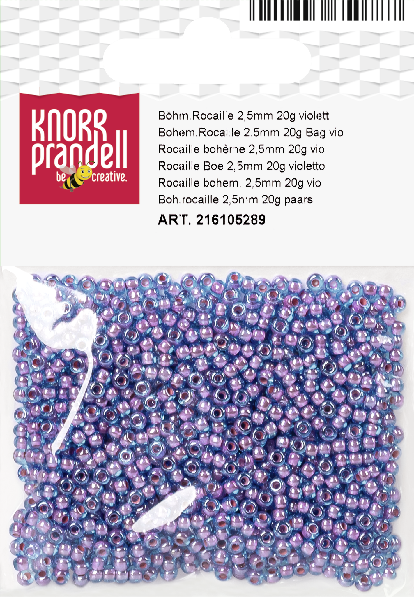 KNORR prandell 216105289 | Böhmische Rocailles | Ø 2,5 mm | Glas | violett