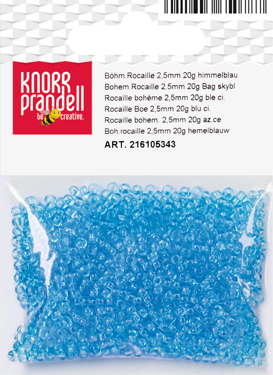 KNORR prandell 216105343 | Böhmische Rocailles | Ø 2,5 mm | Glas | himmelblau