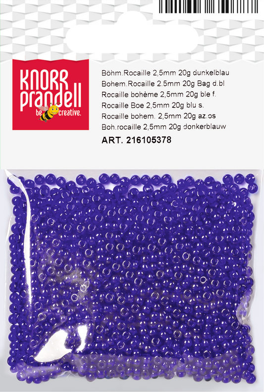 KNORR prandell 216105378 | Böhmische Rocailles | Ø 2,5 mm | Glas | dunkelblau