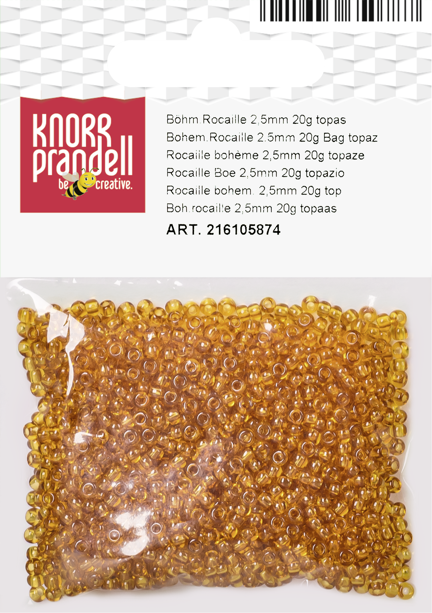 KNORR prandell 216105874 | Böhmische Rocailles | Ø 2,5 mm | Glas | topas