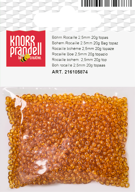 KNORR prandell 216105874 | Böhmische Rocailles | Ø 2,5 mm | Glas | topas