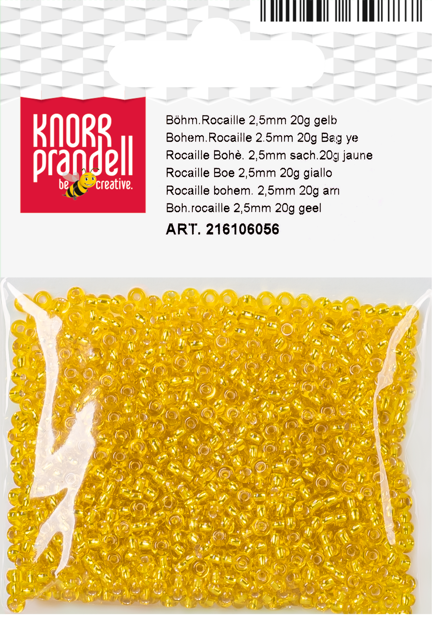 KNORR prandell 216106056 | Böhmische Rocailles | Ø 2,5 mm | Glas | gelb