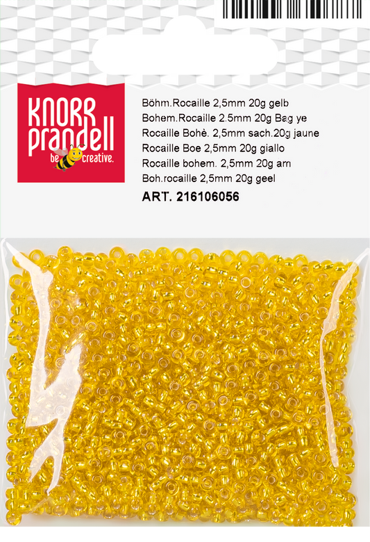 KNORR prandell 216106056 | Böhmische Rocailles | Ø 2,5 mm | Glas | gelb