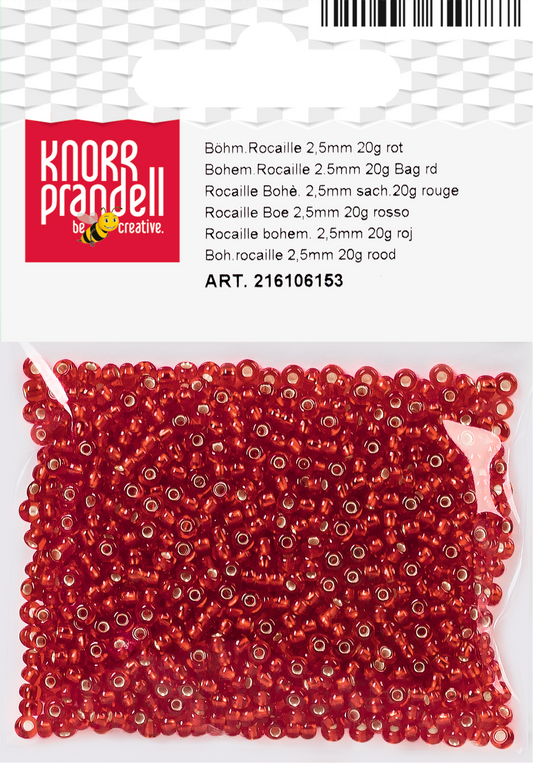 KNORR prandell 216106153 | Böhmische Rocailles | Ø 2,5 mm | Glas | rot