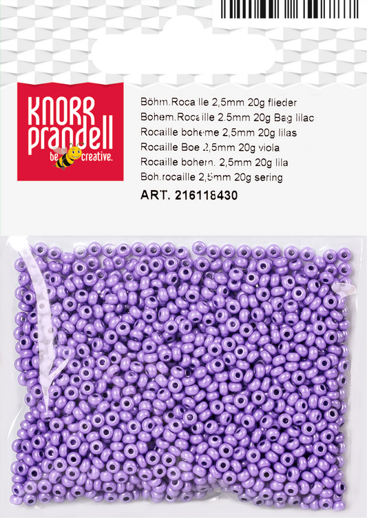 KNORR prandell 216118430 | Böhmische Rocailles | Ø 2,5 mm | Glas | flieder