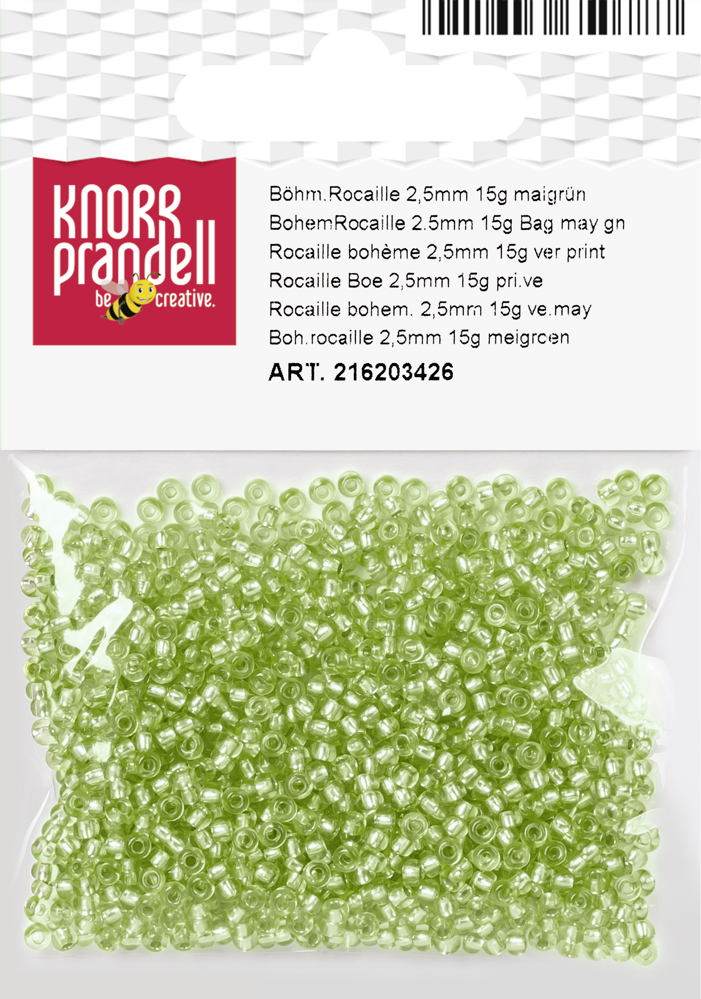 KNORR prandell 216203426 | Böhmische Rocailles | Ø 2,5 mm | Glas | maigrün