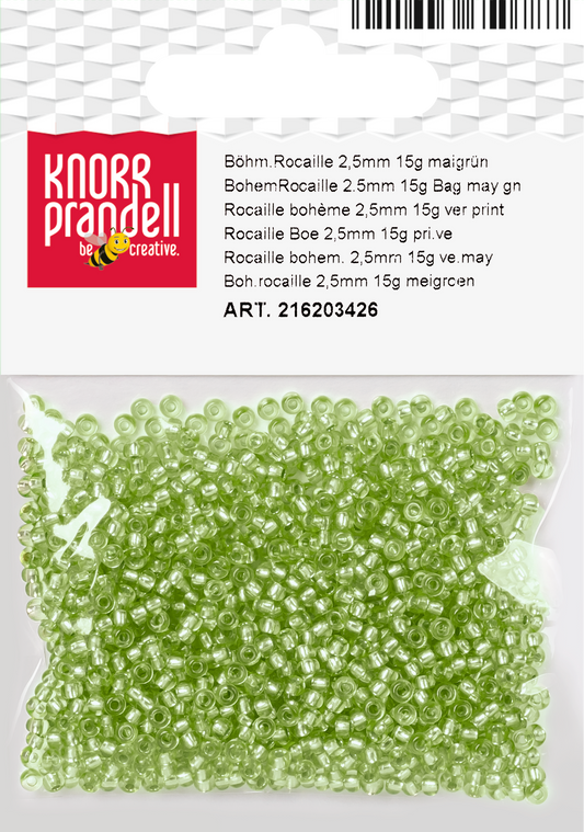 KNORR prandell 216203426 | Böhmische Rocailles | Ø 2,5 mm | Glas | maigrün