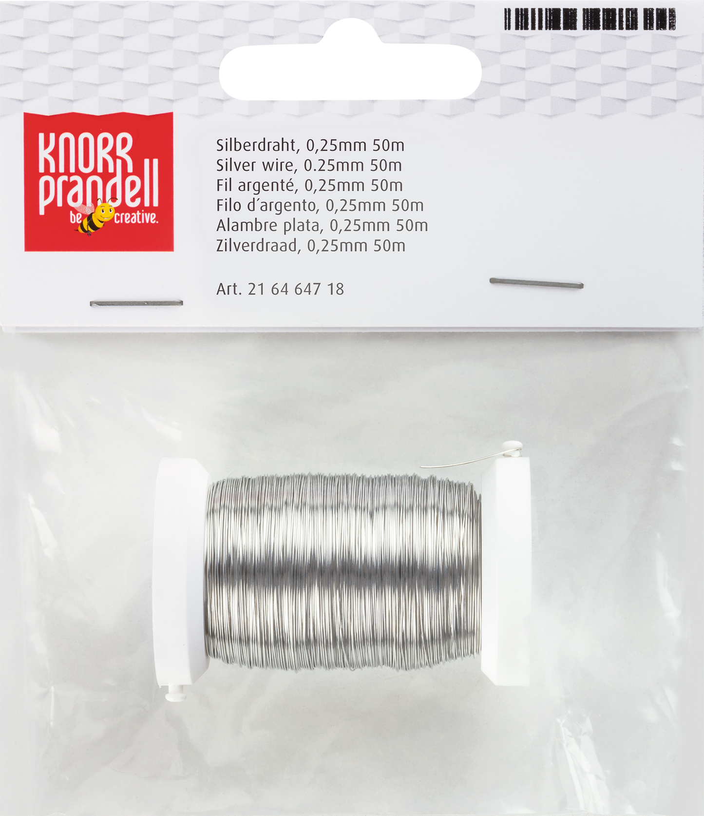 KNORR prandell 216464718 | Silberdraht | 50 m | Ø 0,25 mm | mit Kupferkern