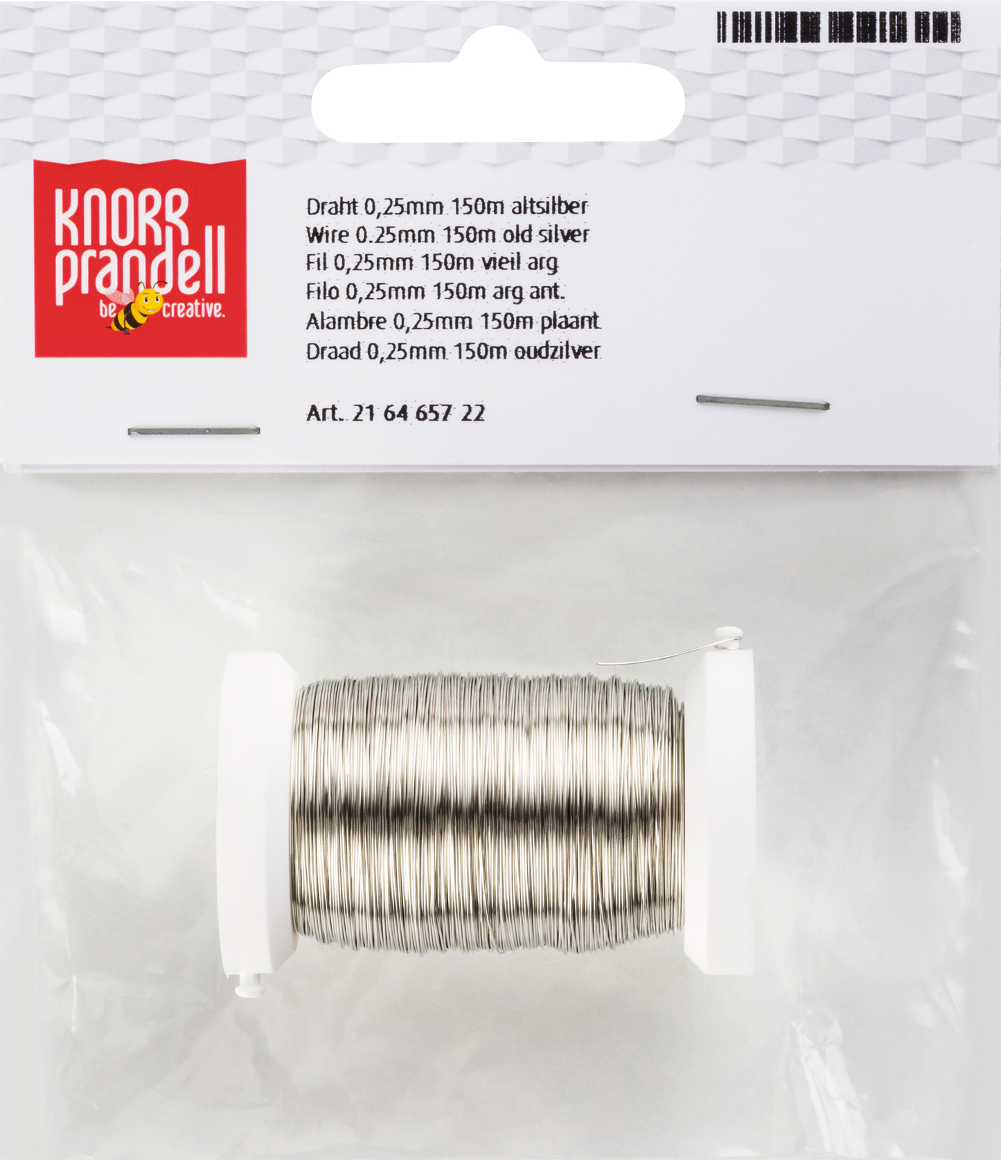 KNORR prandell 216465722 | Draht | 150 m | Ø 0,25 mm | mit Kupferkern | altsilberfarben