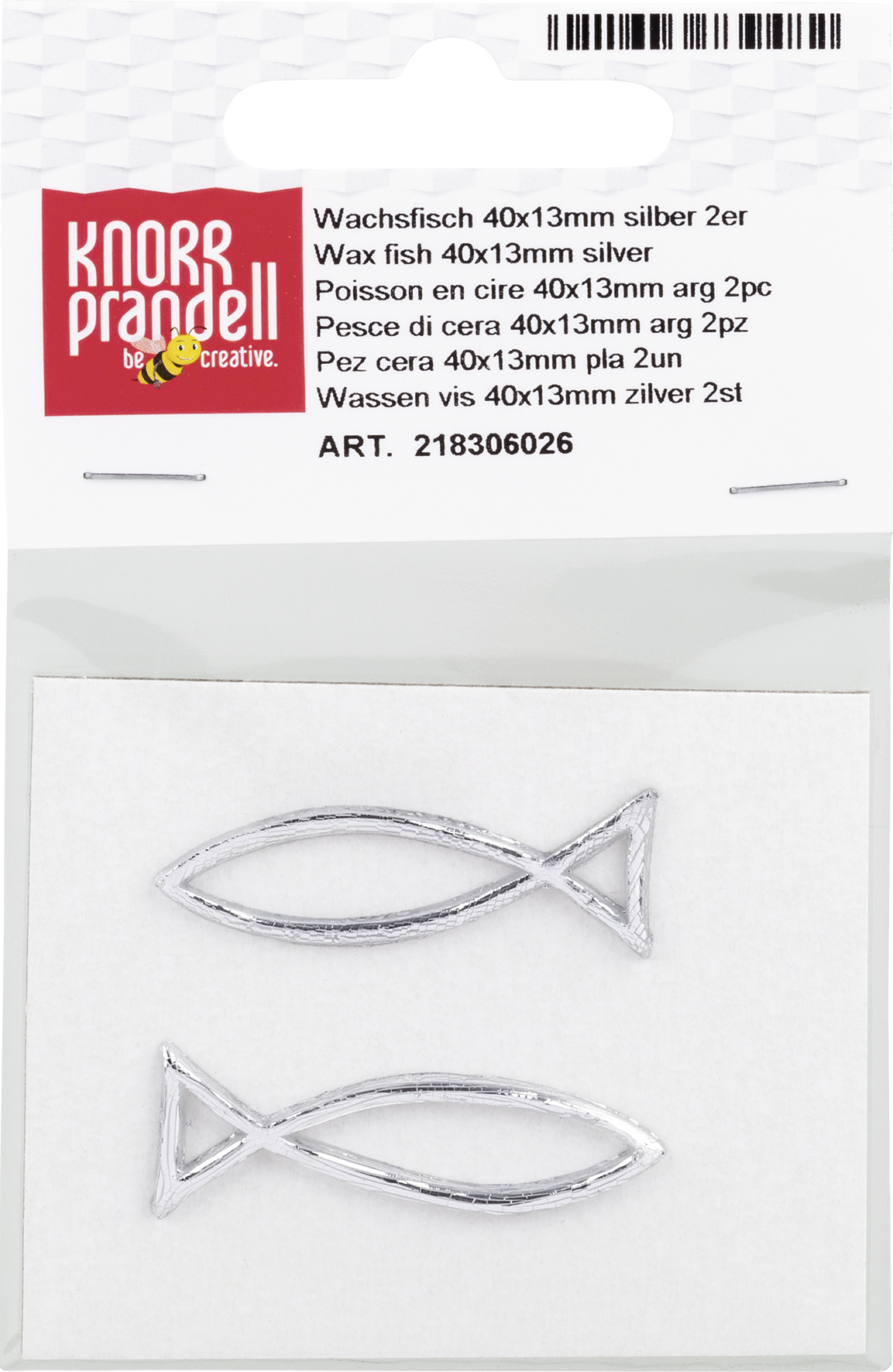 KNORR prandell 218306026 | Wachsfisch | 40 x 13 mm | silberfarben