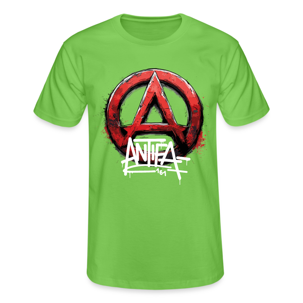 Antifa 161 Rotes Anarchie-Symbol - Männer-T-Shirt von Fruit of the Loom - Hellgrün