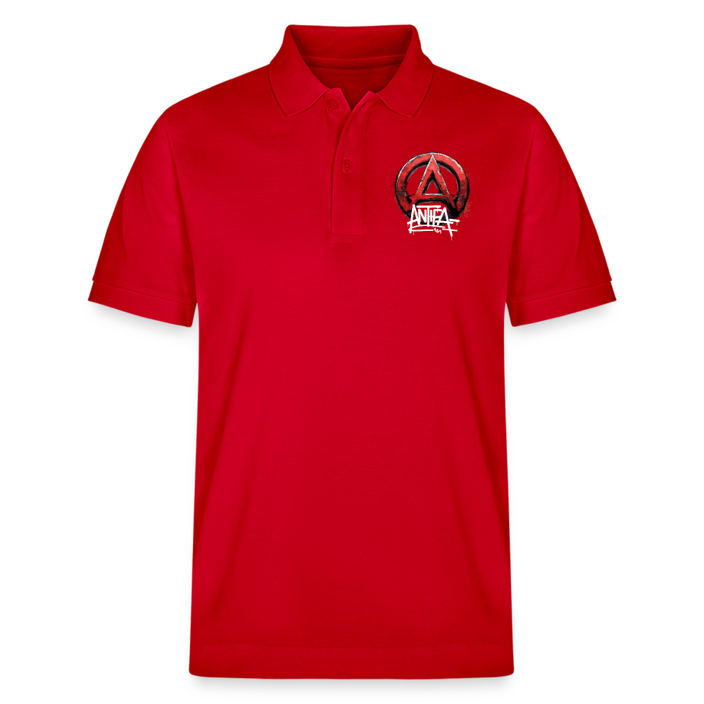 Antifa 161 Rotes Anarchie-Symbol - Stanley/Stella Unisex Bio-Poloshirt PREPSTER - Rot