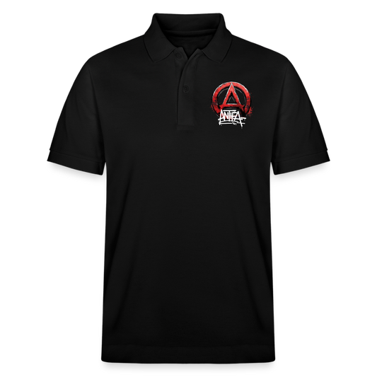 Antifa 161 Rotes Anarchie-Symbol - Stanley/Stella Unisex Bio-Poloshirt PREPSTER - Schwarz