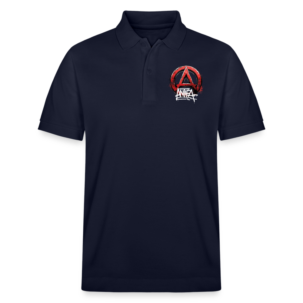 Antifa 161 Rotes Anarchie-Symbol - Stanley/Stella Unisex Bio-Poloshirt PREPSTER - Navy